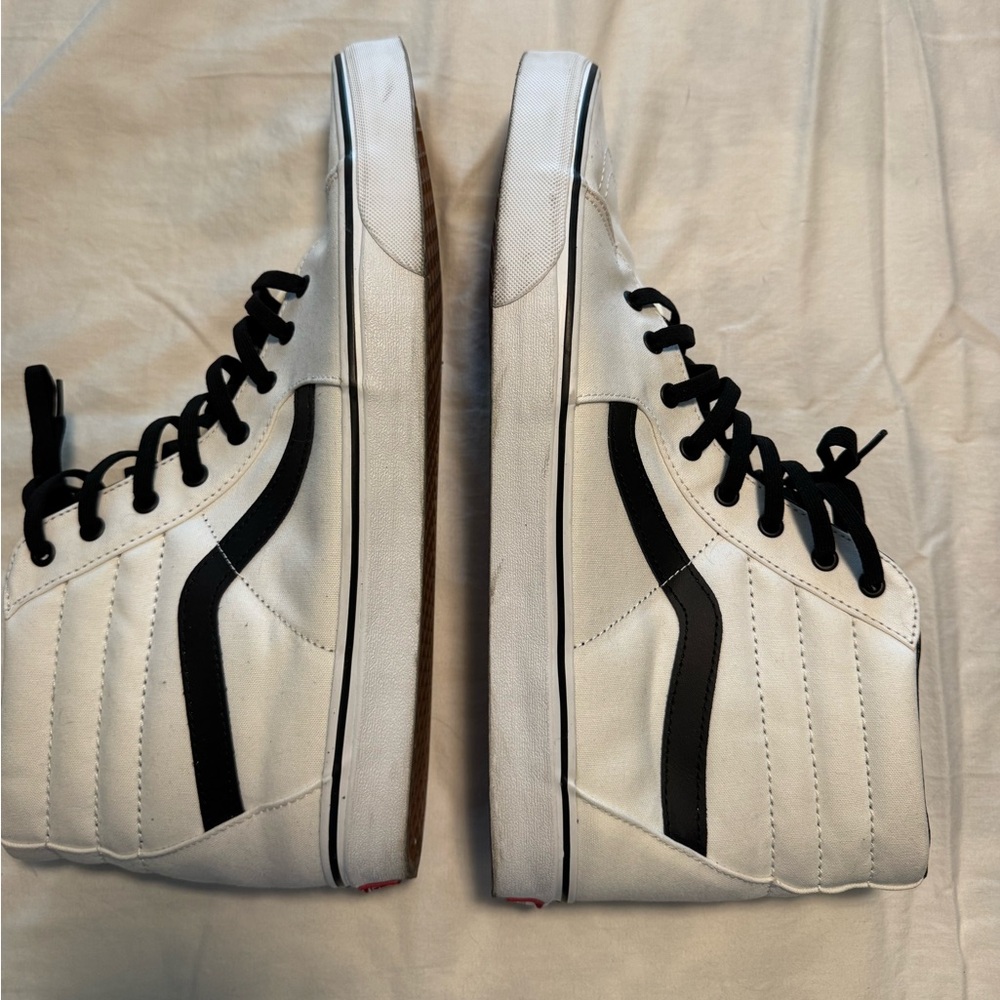 Vans Sk8-Hi High-Top Sneakers in White and Black
